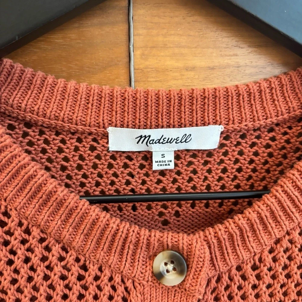 Madewell Floral Open-Stitch Cardigan, Size S - Picture 7 of 13